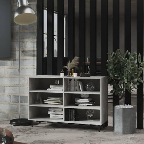 KTHLBRH Sideboard Betongrau flurschrank gartenschrank for Wohnzimmer Büro 103,5x35x70 cm Holzwerkstoff von KTHLBRH
