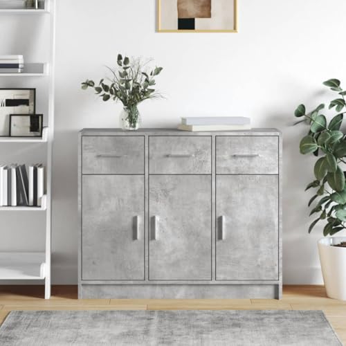 KTHLBRH Sideboard Betongrau sideboards gartenschrank for Innenraum Wohnzimmer 91x28x75 cm Holzwerkstoff von KTHLBRH