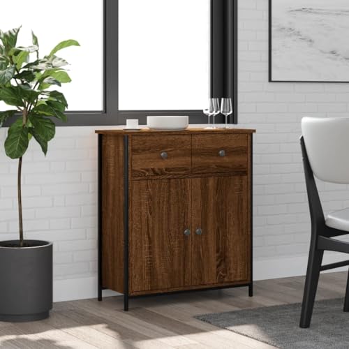 KTHLBRH Sideboard Braun Eichen-Optik flurschrank gartenschrank for Innenraum Schlafzimmer 70x30x80 cm Holzwerkstoff von KTHLBRH