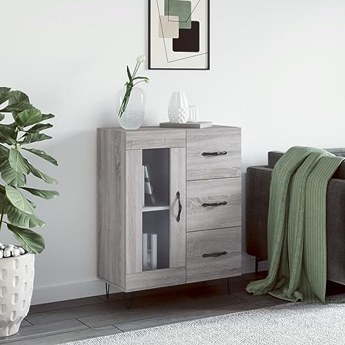 KTHLBRH Sideboard Grau Sonoma kommoden gartenschrank for Wohnzimmer Büro 69,5x34x90 cm Holzwerkstoff von KTHLBRH