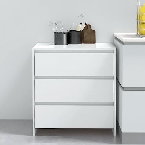 KTHLBRH Sideboard Hochglanz-Weiß flurschrank Schrank for Innenraum Wohnzimmer 70x41x75 cm Holzwerkstoff von KTHLBRH