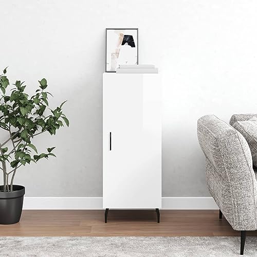 KTHLBRH Sideboard Hochglanz-Weiß flurschrank kommoden for Schlafzimmer Wohnzimmer 34,5x34x90 cm Holzwerkstoff von KTHLBRH