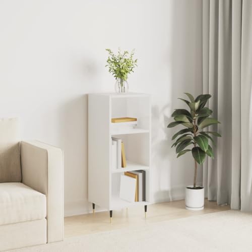 KTHLBRH Sideboard Hochglanz-Weiß gartenschrank gartenschrank for Innenraum Schlafzimmer 34,5x32,5x90 cm Holzwerkstoff von KTHLBRH