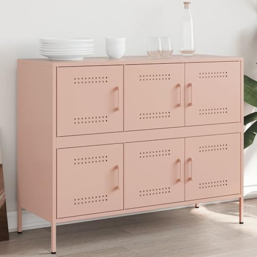 KTHLBRH Sideboard Rosa Schrank kleiderschrank for Büro Wohnzimmer 100,5x39x79 cm Stahl von KTHLBRH