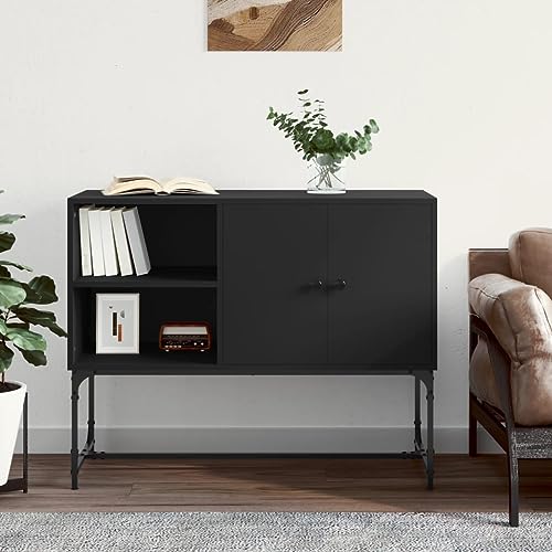 KTHLBRH Sideboard Schwarz Schrank sideboards for Innenraum Büro 100x40x79,5 cm Holzwerkstoff von KTHLBRH