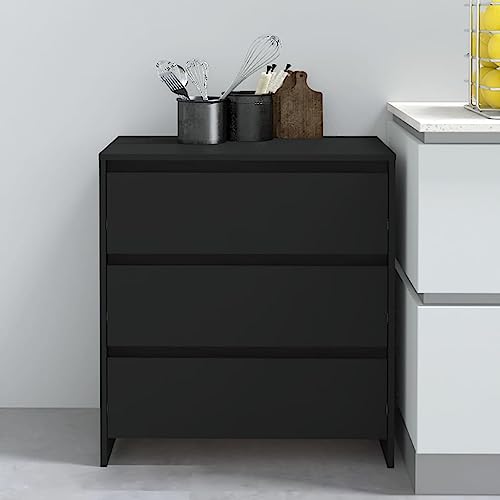 KTHLBRH Sideboard Schwarz kommoden gartenschrank for Schlafzimmer Innenraum 70x41x75 cm Holzwerkstoff von KTHLBRH