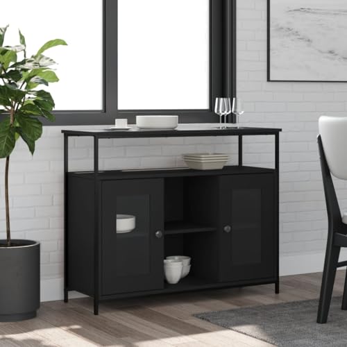 KTHLBRH Sideboard Schwarz sideboards gartenschrank for Innenraum Wohnzimmer 100x35x80 cm Holzwerkstoff KTHLBRH Sideboard Schwarz sideboards gartenschrank for Innenraum Wohnzimmer 100x35x80 cm Holzwerkstoff von KTHLBRH