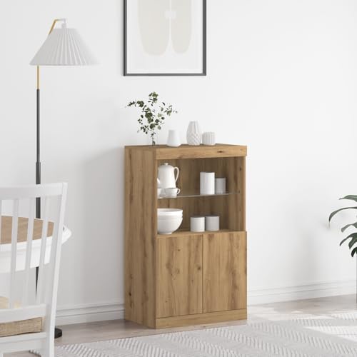 KTHLBRH Sideboard mit LED-Leuchten Artisan Eiche sideboards gartenschrank for Innenraum Büro 60x37x100 cm von KTHLBRH