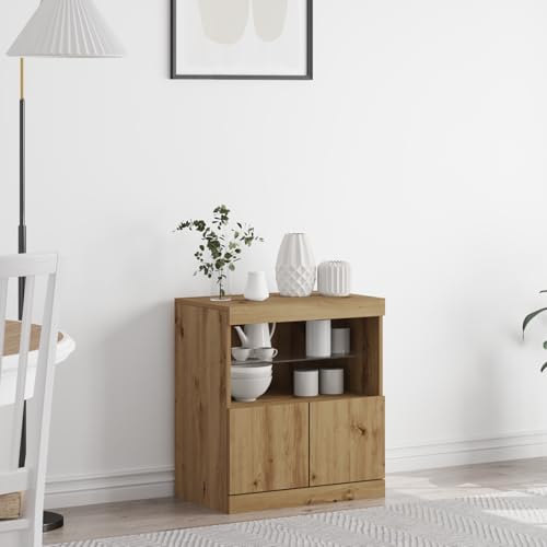 KTHLBRH Sideboard mit LED-Leuchten Artisan Eiche sideboards gartenschrank for Innenraum Schlafzimmer 60x37x67 cm KTHLBRH Sideboard mit LED-Leuchten Artisan Eiche sideboards gartenschrank for Innenraum Schlafzimmer 60x37x67 cm von KTHLBRH