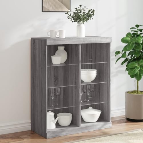 KTHLBRH Sideboard mit LED-Leuchten Grau Sonoma gartenschrank kleiderschrank for Schlafzimmer Büro 81x37x100 cm KTHLBRH Sideboard mit LED-Leuchten Grau Sonoma gartenschrank kleiderschrank for Schlafzimmer Büro 81x37x100 cm von KTHLBRH