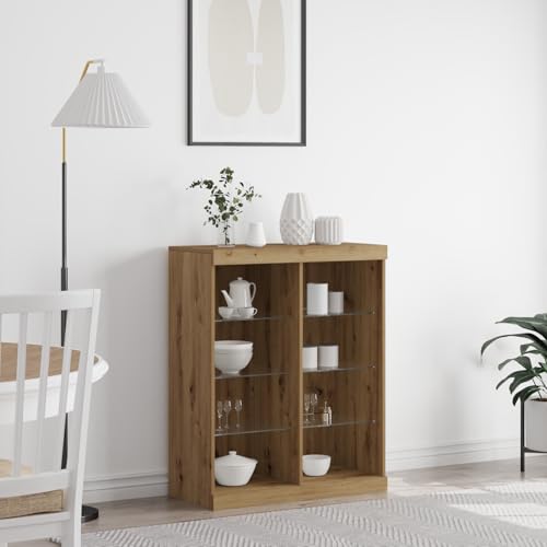 KTHLBRH Sideboard mit LED-Lichtern Artisan Eiche Schrank gartenschrank for Schlafzimmer Büro 41x37x100 cm von KTHLBRH