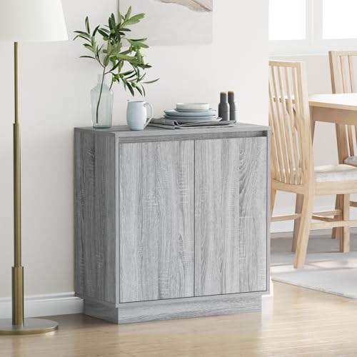 KTHLBRH Sideboard mit LED in Grau Sonoma, badschrank schmal kommode mit schubladen for Zimmer Schlafzimmer 71 x 34,5 x 75 cm aus Holzwerkstoff KTHLBRH Sideboard mit LED in Grau Sonoma, badschrank schmal kommode mit schubladen for Zimmer Schlafzimmer 71 x 34,5 x 75 cm aus Holzwerkstoff von KTHLBRH