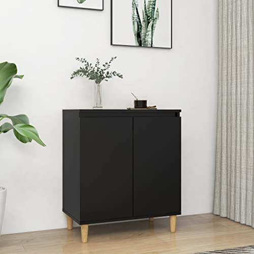KTHLBRH Sideboard mit Massivholz-Beinen Schwarz flurschrank gartenschrank for Innenraum Büro 60x35x70 cm KTHLBRH Sideboard mit Massivholz-Beinen Schwarz flurschrank gartenschrank for Innenraum Büro 60x35x70 cm von KTHLBRH
