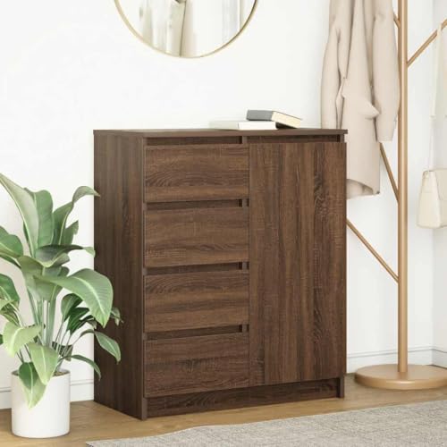 KTHLBRH Sideboard mit Schubladen Braun Eichen-Optik Schrank flurschrank for Schlafzimmer Wohnzimmer 71x35x84 cm von KTHLBRH