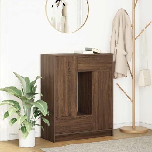 KTHLBRH Sideboard mit Schubladen Türen Braun Eichen-Optik kleiderschrank sideboards for Büro Wohnzimmer 73x31x90 cm von KTHLBRH