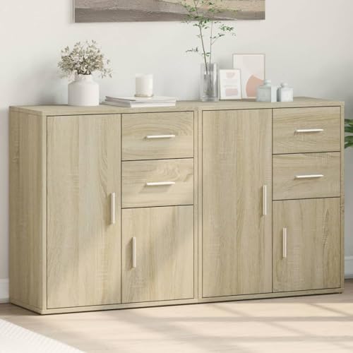 KTHLBRH Sideboards 2 STK. Sonoma-Eiche gartenschrank flurschrank for Innenraum Schlafzimmer 60x31x70 cm Holzwerkstoff von KTHLBRH