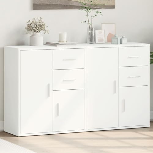 KTHLBRH Sideboards 2 STK. Weiß flurschrank kleiderschrank for Innenraum Büro 60x31x70 cm Holzwerkstoff von KTHLBRH