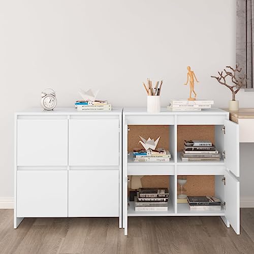 KTHLBRH Sideboards 2 STK. Weiß flurschrank sideboards for Wohnzimmer Innenraum 70x41x75 cm Holzwerkstoff von KTHLBRH