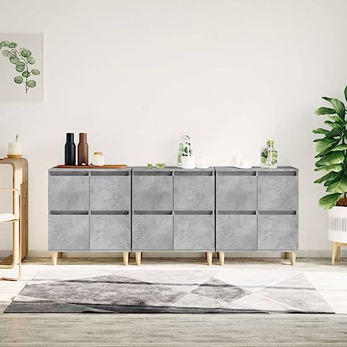 KTHLBRH Sideboards 3 STK. Betongrau sideboards gartenschrank for Wohnzimmer Schlafzimmer 60x35x70 cm Holzwerkstoff KTHLBRH Sideboards 3 STK. Betongrau sideboards gartenschrank for Wohnzimmer Schlafzimmer 60x35x70 cm Holzwerkstoff von KTHLBRH