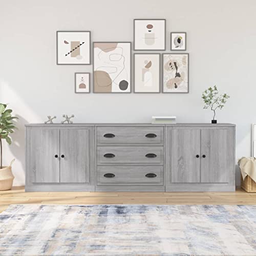 KTHLBRH Sideboards 3 STK. Grau Sonoma Holzwerkstoff sideboards Schrank for Schlafzimmer Innenraum KTHLBRH Sideboards 3 STK. Grau Sonoma Holzwerkstoff sideboards Schrank for Schlafzimmer Innenraum von KTHLBRH