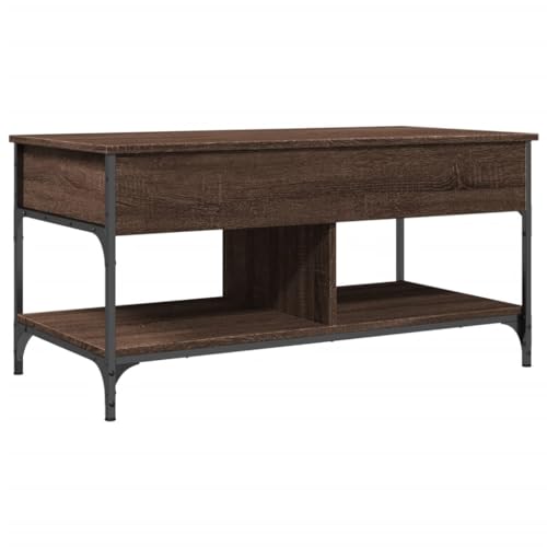KTHLBRH Sofatisch Beistelltisch Coffee Table Living Room Kleiner Tisch Outdoor Gartentisch Klein - Couchtisch Braun Eichen-Optik 100x50x50 cm Holzwerkstoff Metall für Garten Küche Schlafzimmer Balkon von KTHLBRH