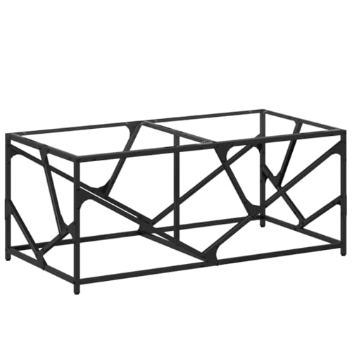 KTHLBRH Stubentisch Beistelltisch Couch Couch Tisch Wohnzimmer Wohnzimmer Tisch für Couch - Couchtisch mit Glasplatte Transparent 98,5x50x41 cm Stahl für Balkon Garten Schlafzimmer Wohnzimmer von KTHLBRH