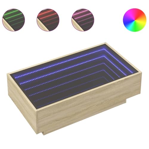 KTHLBRH Stubentisch Coffee Table Living Room Kleine Beistelltische Wohnzimmer Tisch für Couch - LED-Couchtisch Sonoma Eiche 90x50x30 cm Holzwerkstoff für Schlafzimmer Wohnzimmer Garten Balkon KTHLBRH Stubentisch Coffee Table Living Room Kleine Beistelltische Wohnzimmer Tisch für Couch - LED-Couchtisch Sonoma Eiche 90x50x30 cm Holzwerkstoff für Schlafzimmer Wohnzimmer Garten Balkon von KTHLBRH
