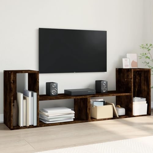 KTHLBRH TV-Schränke 2 STK. Räuchereiche Fernsehschrank TV Sideboard für Arbeitszimmer Wohnzimmer 75x30x50 cm Holzwerkstoff von KTHLBRH