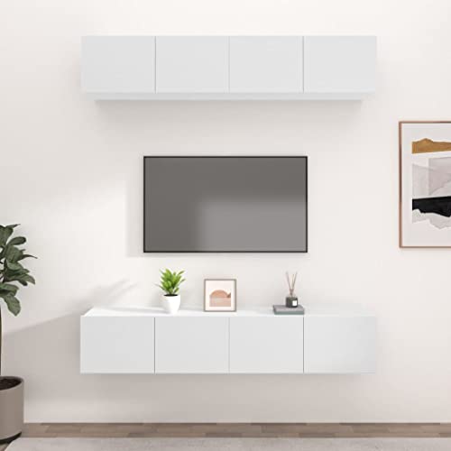 KTHLBRH TV-Schränke 4 STK. Weiß tv Board Fernsehtisch lowboard Konsolentisch mit Schubladen 80x30x30 cm Holzwerkstoff KTHLBRH TV-Schränke 4 STK. Weiß tv Board Fernsehtisch lowboard Konsolentisch mit Schubladen 80x30x30 cm Holzwerkstoff von KTHLBRH
