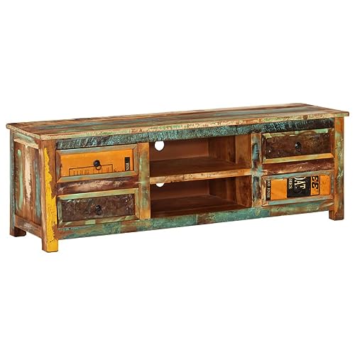 KTHLBRH TV-Schrank Altholz 4 Schubladen Antik-TV-Schrank aus Altholz mit Schubladen und Regalen für Wohnzimmer KTHLBRH TV-Schrank Altholz 4 Schubladen Antik-TV-Schrank aus Altholz mit Schubladen und Regalen für Wohnzimmer von KTHLBRH