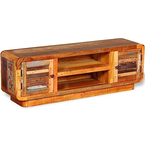 KTHLBRH TV-Schrank Altholz Massiv Konsolentisch mit Schubladen wohnzimmerschrank Fernsehtisch Sideboard hängend 120x30x40 cm von KTHLBRH