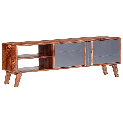 KTHLBRH TV-Schrank Grau kommode Sideboard tv tv ständer Fernseher kommode 140x30x45 cm Massivholz von KTHLBRH