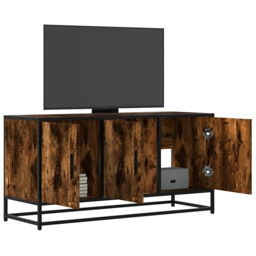 KTHLBRH TV-Schrank Räuchereiche Fernseher kommode Couchtisch Fernsehtisch tv unterschrank 100x35x50 cm Holzwerkstoff und Metall KTHLBRH TV-Schrank Räuchereiche Fernseher kommode Couchtisch Fernsehtisch tv unterschrank 100x35x50 cm Holzwerkstoff und Metall von KTHLBRH