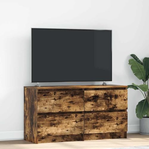 KTHLBRH TV-Schrank Räuchereiche Konsole TV Schrank für Wohnzimmer Schlafzimmer 100x35x54 cm Holzwerkstoff von KTHLBRH