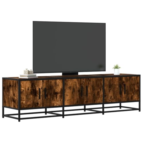 KTHLBRH TV-Schrank Räuchereiche wohnzimmerschrank Fernseher Schrank hängeschrank tv Bank 150x35x41 cm Holzwerkstoff und Metall von KTHLBRH