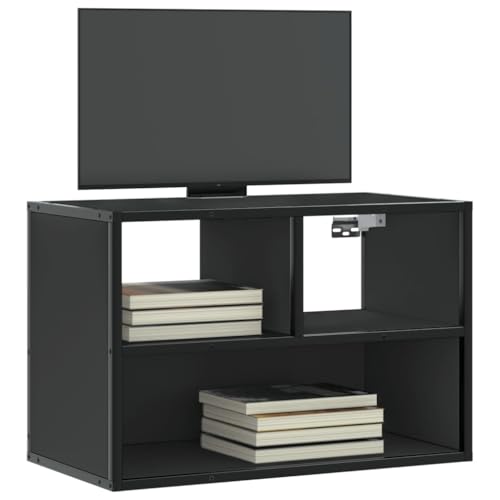 KTHLBRH TV-Schrank Schwarz tv kommode tv unterschrank HiFi Rack hängeschrank 60x31x39,5 cm Holzwerkstoff und Metall von KTHLBRH