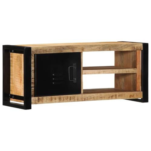 KTHLBRH TV-Schrank hängeschrank lowboard HiFi Rack Fernsehschrank 80x30x35 cm Raues Massivholz Mango von KTHLBRH