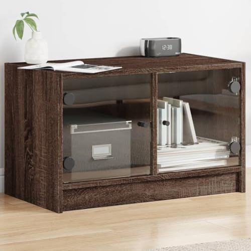 KTHLBRH TV-Schrank mit Glastüren Braun Eichen-Optik Multifunktionaler TV-Ständer Fernsehtisch für Büro Arbeitszimmer 68x37x42 cm KTHLBRH TV-Schrank mit Glastüren Braun Eichen-Optik Multifunktionaler TV-Ständer Fernsehtisch für Büro Arbeitszimmer 68x37x42 cm von KTHLBRH