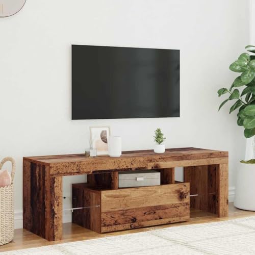 KTHLBRH TV-Schrank mit LED Altholz-Optik tv unterschrank Sideboard Wohnzimmer wohnzimmerschrank tv möbel 120x36,5x40 cm Holzwerkstoff KTHLBRH TV-Schrank mit LED Altholz-Optik tv unterschrank Sideboard Wohnzimmer wohnzimmerschrank tv möbel 120x36,5x40 cm Holzwerkstoff von KTHLBRH