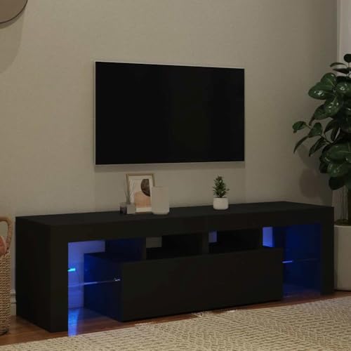 KTHLBRH TV-Schrank mit LED-Beleuchtung Schwarz hängeschrank tv Regal Fernsehschrank Fernseher Schrank 140x36,5x40 cm KTHLBRH TV-Schrank mit LED-Beleuchtung Schwarz hängeschrank tv Regal Fernsehschrank Fernseher Schrank 140x36,5x40 cm von KTHLBRH