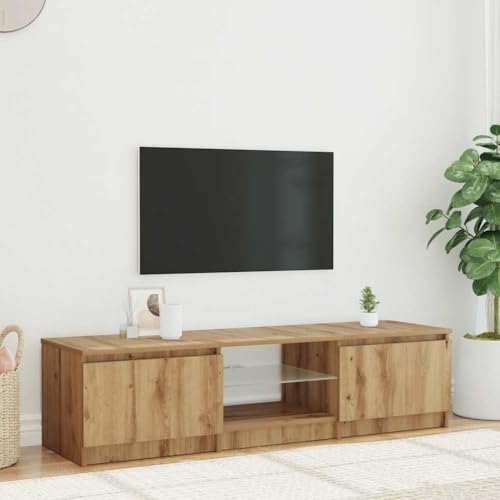 KTHLBRH TV-Schrank mit LED-Leuchten Artisan-Eiche TV Möbel TV Regal für Schlafzimmer Büro 140x40x35,5 cm KTHLBRH TV-Schrank mit LED-Leuchten Artisan-Eiche TV Möbel TV Regal für Schlafzimmer Büro 140x40x35,5 cm von KTHLBRH