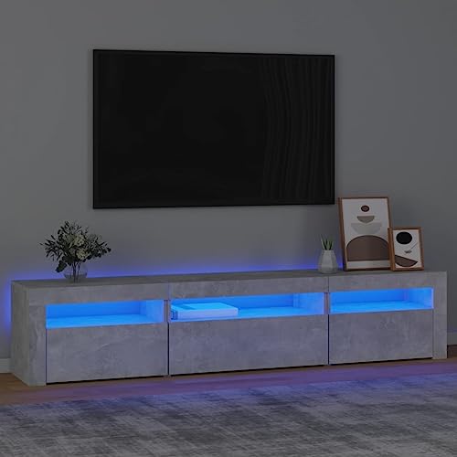 KTHLBRH TV-Schrank mit LED-Leuchten Betongrau tv unterschrank tv Cabinet Konsolentisch mit Schubladen hängeschrank 195x35x40 cm KTHLBRH TV-Schrank mit LED-Leuchten Betongrau tv unterschrank tv Cabinet Konsolentisch mit Schubladen hängeschrank 195x35x40 cm von KTHLBRH