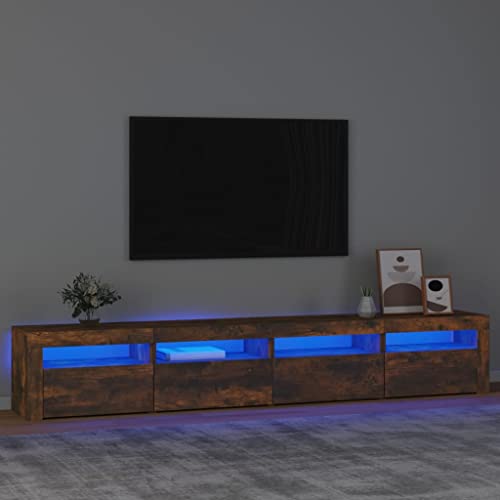KTHLBRH TV-Schrank mit LED-Leuchten Räuchereiche hängeschrank Sideboard Wohnzimmer Fernsehtisch tv ständer 240x35x40 cm KTHLBRH TV-Schrank mit LED-Leuchten Räuchereiche hängeschrank Sideboard Wohnzimmer Fernsehtisch tv ständer 240x35x40 cm von KTHLBRH