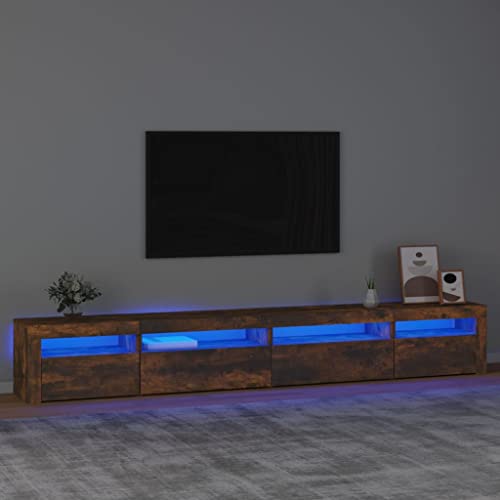 KTHLBRH TV-Schrank mit LED-Leuchten Räuchereiche lowboard tv möbel tv Regal hängeschrank 270x35x40 cm KTHLBRH TV-Schrank mit LED-Leuchten Räuchereiche lowboard tv möbel tv Regal hängeschrank 270x35x40 cm von KTHLBRH