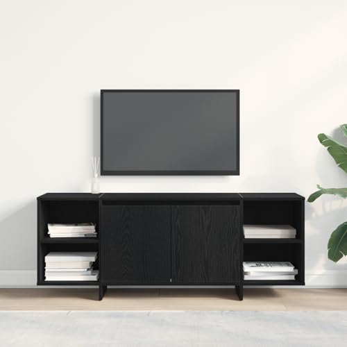KTHLBRH TV Stand - Schwarz Eiche - Sideboard Wohnzimmer lowboard tv möbel Konsolentisch mit Schubladen 120x30x40.5 cm Aus Spanplatten von KTHLBRH