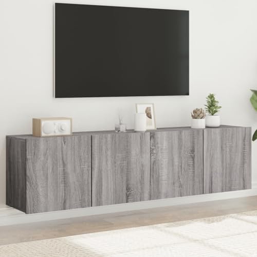 KTHLBRH TV-Wandschränke 2 STK. Grau Sonoma Sideboard Wohnzimmer hängeschrank tv Cabinet Fernseher kommode 80x30x41 cm von KTHLBRH