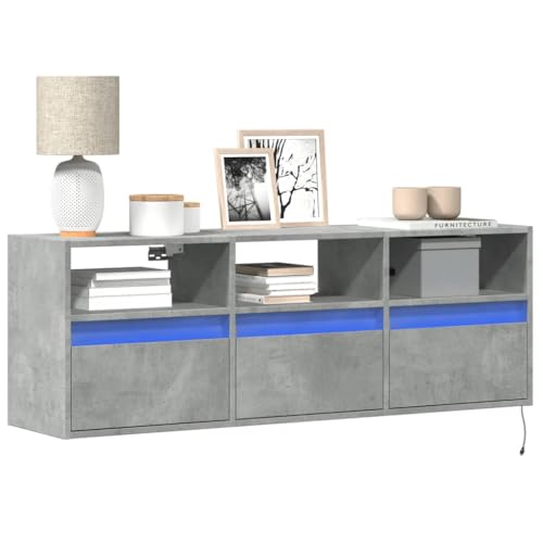 KTHLBRH TV-Wandschrank mit LED-Beleuchtung Betongrau wohnzimmerschrank kommode hängeschrank Couchtisch 130x31x45 cm KTHLBRH TV-Wandschrank mit LED-Beleuchtung Betongrau wohnzimmerschrank kommode hängeschrank Couchtisch 130x31x45 cm von KTHLBRH