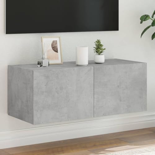 KTHLBRH TV-Wandschrank mit LED-Leuchten Betongrau Fernsehmöbel Multifunktionaler TV-Ständer für Wohnzimmer Büro 80x35x31 cm KTHLBRH TV-Wandschrank mit LED-Leuchten Betongrau Fernsehmöbel Multifunktionaler TV-Ständer für Wohnzimmer Büro 80x35x31 cm von KTHLBRH