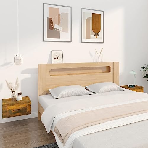 KTHLBRH Wand-Nachttische 2 STK. Räuchereiche nachttische badschrank schmal for Wohnzimmer Schlafzimmer 50x36x25 cm von KTHLBRH