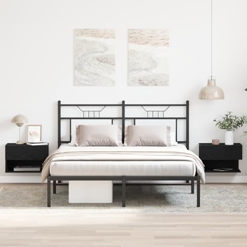 KTHLBRH Wand-Nachttische 2 STK. Schwarz Eiche Holzwerkstoff nachtschrank nachttisch for Wohnzimmer Schlafzimmer KTHLBRH Wand-Nachttische 2 STK. Schwarz Eiche Holzwerkstoff nachtschrank nachttisch for Wohnzimmer Schlafzimmer von KTHLBRH